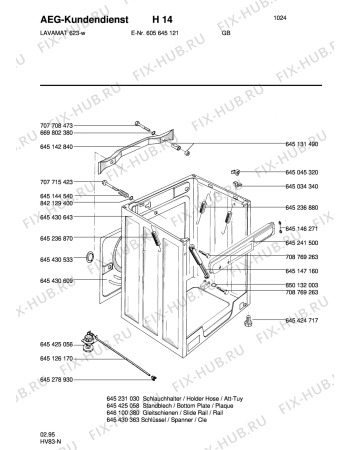 Взрыв-схема стиральной машины Aeg LAV623W DIGITRON - Схема узла Housing 001