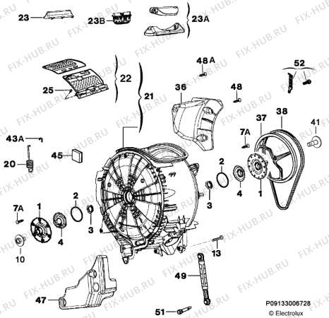 Взрыв-схема стиральной машины Aeg Electrolux L45800 - Схема узла Functional parts 267