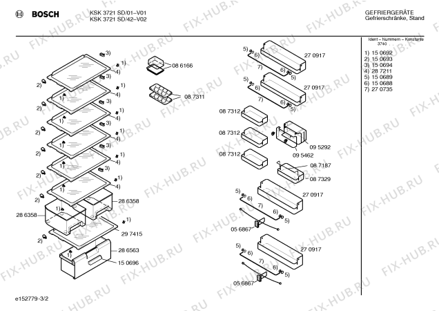 Схема №1 KSK3721SD с изображением Панель управления для холодильника Bosch 00298632