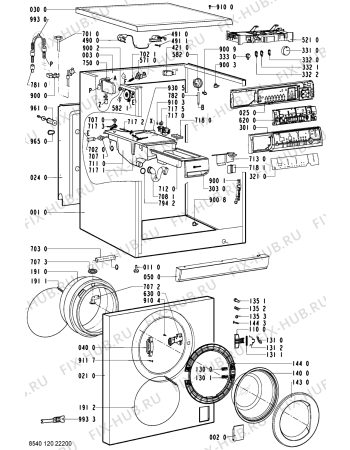 Схема №1 WAK 7550/1-D с изображением Обшивка для стиралки Whirlpool 481245212159