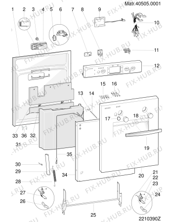 Взрыв-схема посудомоечной машины Ariston LVO670DUOIX (F030848) - Схема узла