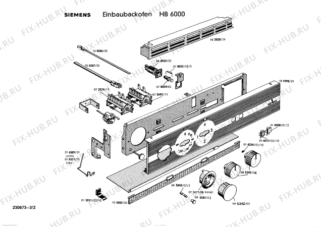 Взрыв-схема плиты (духовки) Siemens HB6000 - Схема узла 02