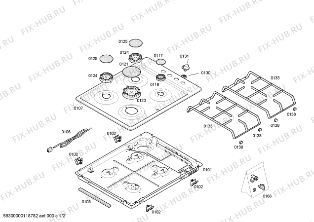 Схема №1 PCD619DEU, Bosch с изображением Газовый кран для электропечи Bosch 00427139