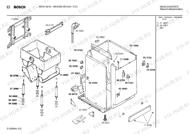 Взрыв-схема стиральной машины Bosch WOH9210FG WOH9210 - Схема узла 03
