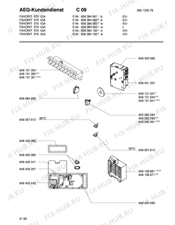 Взрыв-схема посудомоечной машины Aeg FAV575I-D CH - Схема узла Electrical equipment