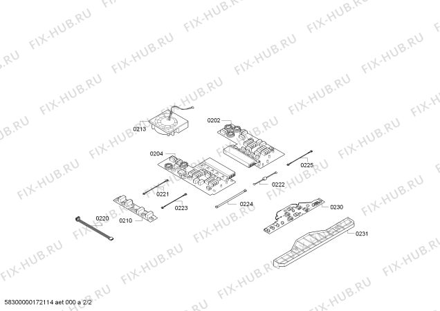 Взрыв-схема плиты (духовки) Bosch PIN675N17E IH6.1 - Flex - Схема узла 02