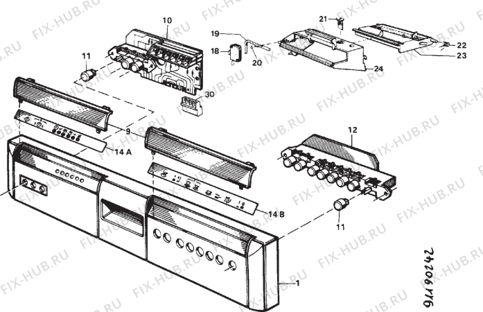Взрыв-схема посудомоечной машины Zoppas PL611 - Схема узла Section 3
