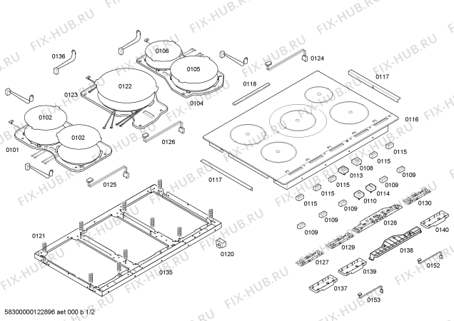Схема №1 EH95S001 induc.siemens.90.5i.tc_multislider.plano с изображением Блок подключения для плиты (духовки) Siemens 00615055