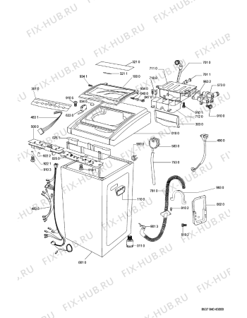 Схема №1 AWG 840 с изображением Проводка для стиралки Whirlpool 481232178087