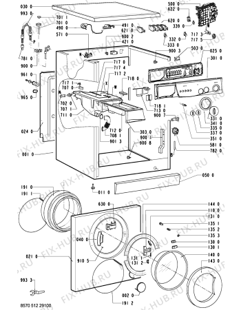 Схема №1 AWM 5123 с изображением Обшивка для стиралки Whirlpool 481245211107