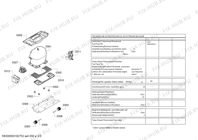 Взрыв-схема холодильника Siemens KD47VVW20M Siemens - Схема узла 03