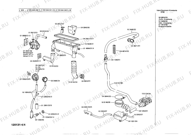 Взрыв-схема стиральной машины Bosch 0722044241 V925 - Схема узла 04