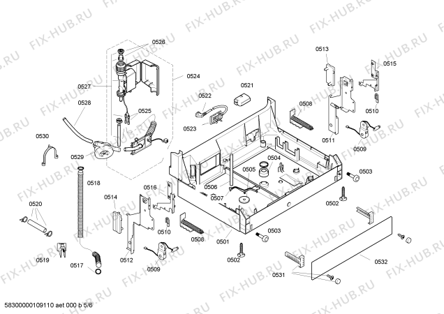 Схема №1 SGU45M26II с изображением Панель управления для посудомойки Bosch 00442250