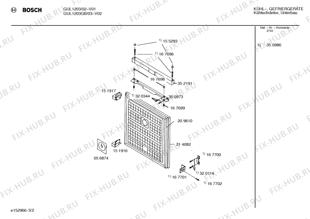 Схема №1 GU1TIE1GB с изображением Вентиляционная решетка для холодильника Siemens 00287598