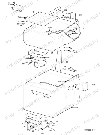 Взрыв-схема плиты (духовки) Zanussi ZKG6040WFN - Схема узла Functional parts 267