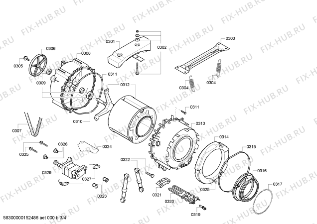 Схема №1 WXP805B6 с изображением Ручка для стиральной машины Bosch 00652524