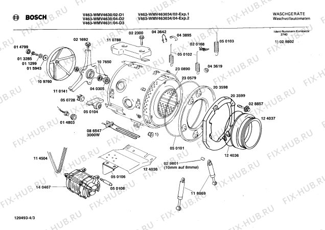Взрыв-схема стиральной машины Bosch WMV4631 V463 - Схема узла 03