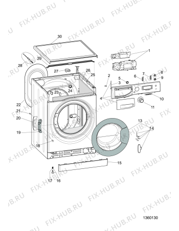 Схема №1 RDPD107617JDEU (F100432) с изображением Обшивка для стиральной машины Indesit C00518342