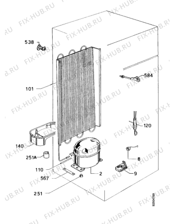 Взрыв-схема холодильника Zanussi Z32/5W - Схема узла Cooling system 017