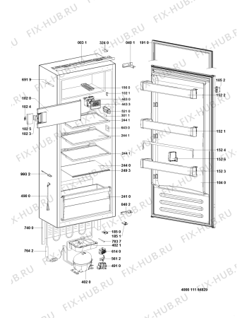 Схема №1 ARG 763/A+/1 с изображением Вноска для холодильника Whirlpool 481010850925