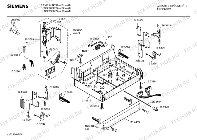 Взрыв-схема посудомоечной машины Siemens SE33231SK - Схема узла 05