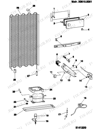 Схема №1 S304FR (F027987) с изображением Наставление для холодильной камеры Indesit C00090334