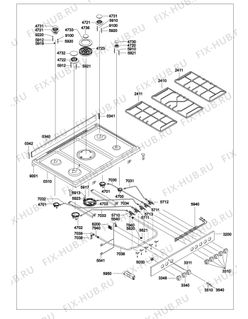 Схема №1 ACM 566 IX с изображением Дверца для плиты (духовки) Whirlpool 481244011722