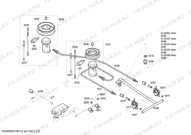 Взрыв-схема плиты (духовки) Siemens ER512502E - Схема узла 02