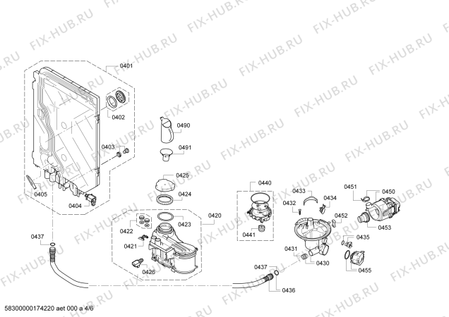 Взрыв-схема посудомоечной машины Bosch SPS69T38EU Super Silence - Схема узла 04