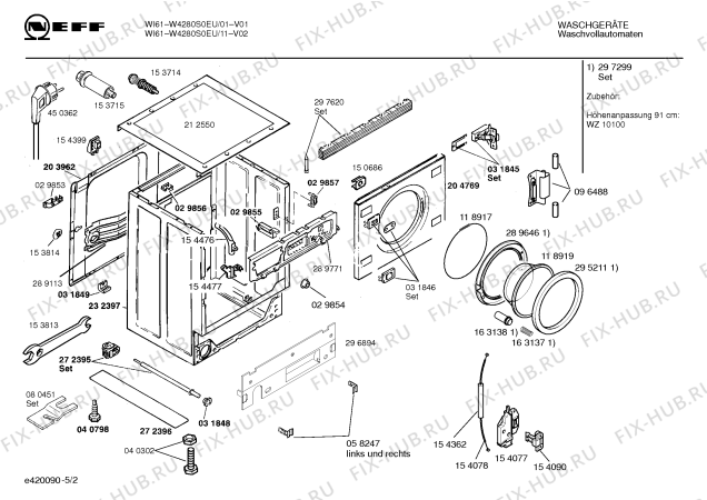 Схема №1 W4280S0EU WI61 с изображением Панель управления для стиральной машины Bosch 00297617
