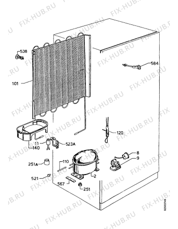 Взрыв-схема холодильника Marijnen CM2684DT - Схема узла Cooling system 017