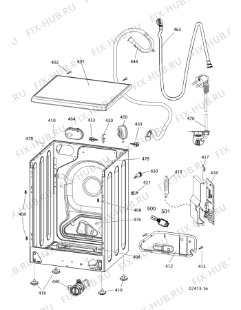 Взрыв-схема стиральной машины Ariston AVXXF145EX (F042405) - Схема узла