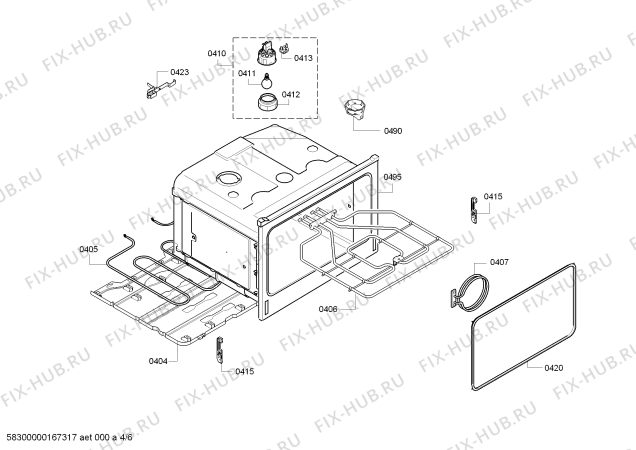 Схема №1 HBN43N561B с изображением Каталитическая панель для плиты (духовки) Bosch 00443738