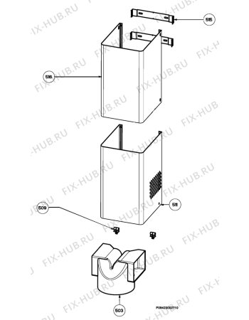 Взрыв-схема вытяжки Zanussi ZHC615N - Схема узла Section 4