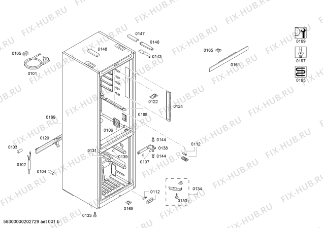 Схема №1 KGN36AW3P Bosch с изображением Дверь для холодильной камеры Bosch 00716297