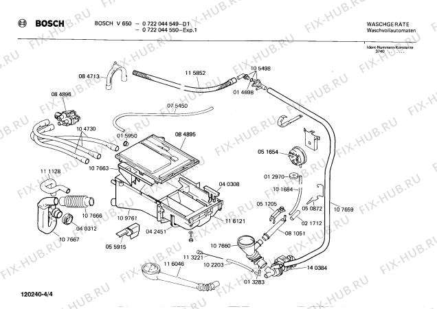 Взрыв-схема стиральной машины Bosch 0722044550 V650 - Схема узла 04