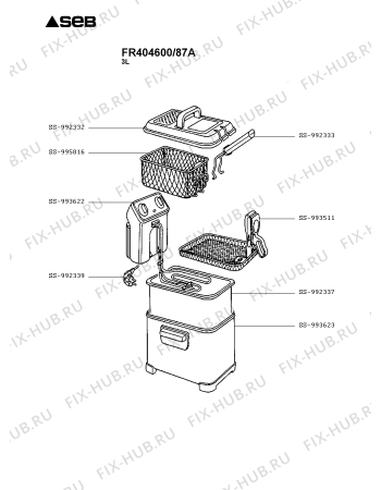 Схема №1 FR404600/87A с изображением Ручка для тостера (фритюрницы) Seb SS-993623