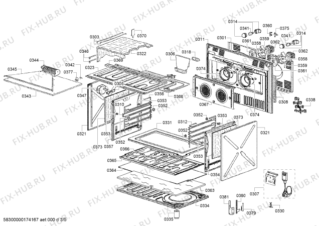 Схема №1 HSB738356A с изображением Кабель для плиты (духовки) Bosch 12018601