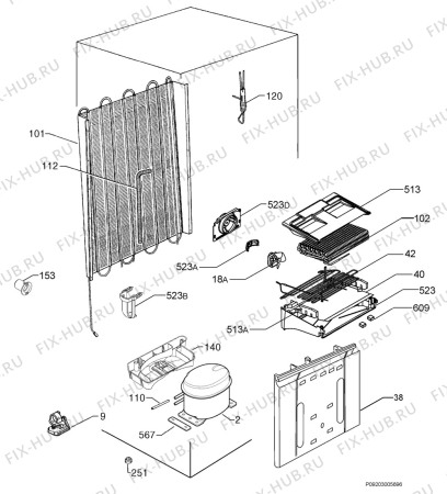 Взрыв-схема холодильника Aeg Electrolux S75438KG - Схема узла Cooling system 017
