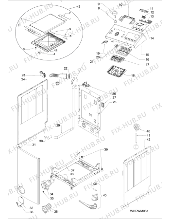 Взрыв-схема стиральной машины Hotpoint-Ariston WMTG723HCIT (F087740) - Схема узла