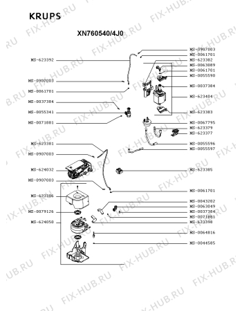 Схема №1 XN760510/4J0 с изображением Корпусная деталь для электрокофеварки Krups MS-624052