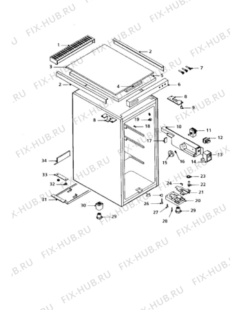 Взрыв-схема холодильника Tricity Bendix CF004 - Схема узла Cabinet + furniture (extra)