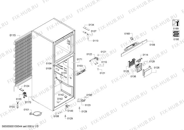 Схема №1 KDV47VL30 с изображением Дверь для холодильника Bosch 00711465