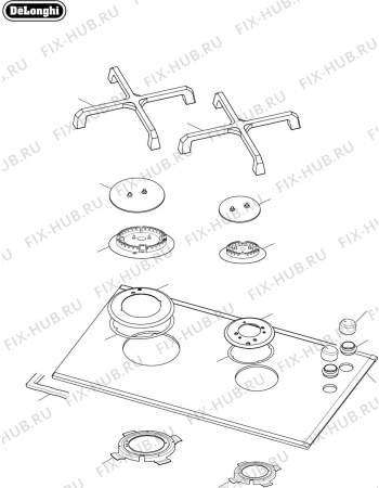 Схема №1 DEGH60BG с изображением Фитинг для плиты (духовки) DELONGHI 094717