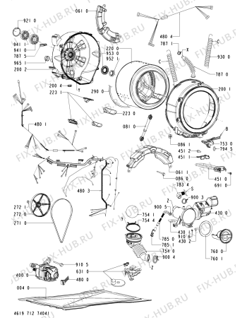 Схема №1 AWM 1109-B с изображением Обшивка для стиральной машины Whirlpool 480111103098