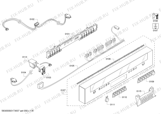 Схема №1 63012243312 Kenmore с изображением Вставка для посудомойки Bosch 00752982