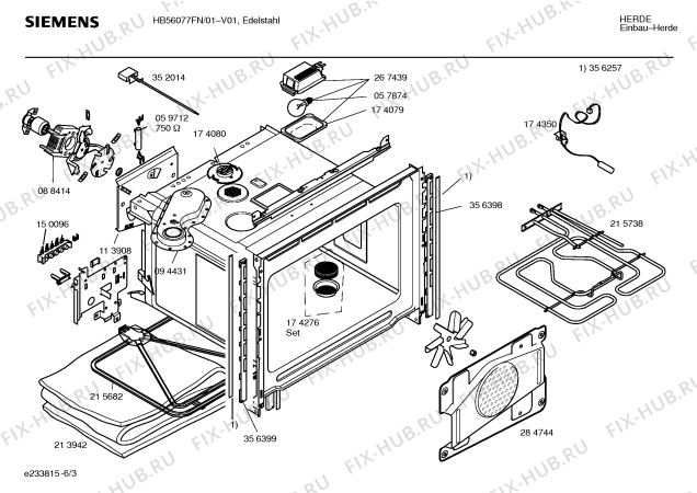 Схема №1 HB56077FN с изображением Панель управления для плиты (духовки) Siemens 00362615