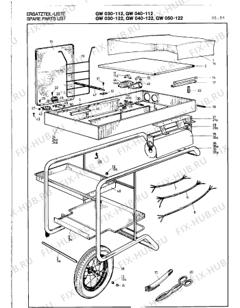 Взрыв-схема плиты (духовки) Gaggenau GW040102 - Схема узла 03