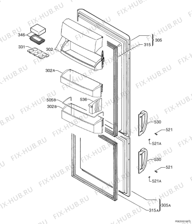 Взрыв-схема холодильника Aeg S3288KG6 - Схема узла Door 003