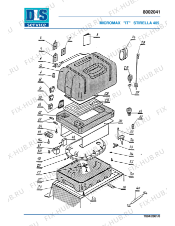 Схема №1 STIRELLA 305 MA с изображением Крышка для электроутюга DELONGHI SC24050016